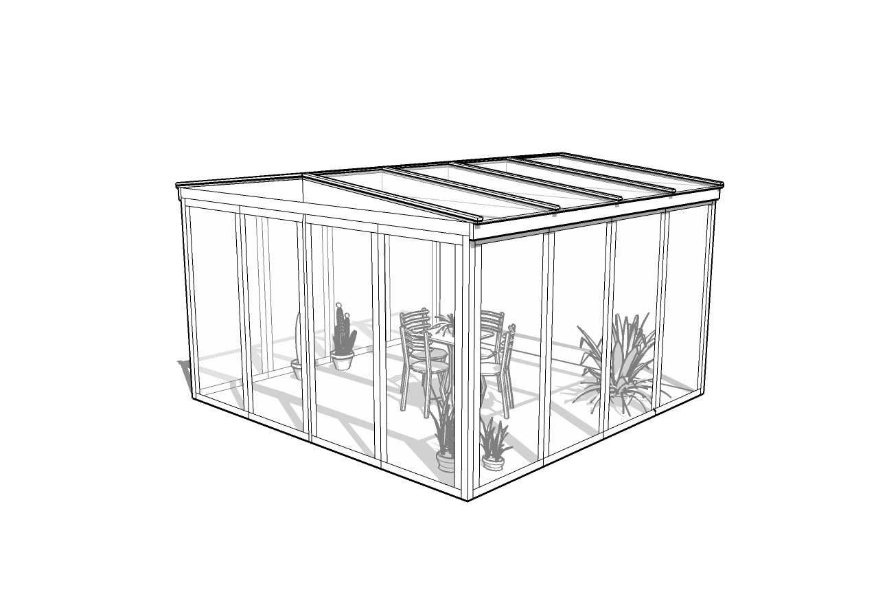 Schéma typové zimní zahrady Sevilla