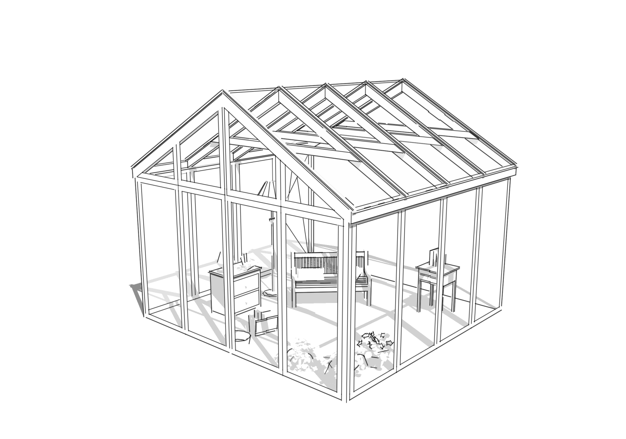 Schéma typové zimní zahrady Alpina